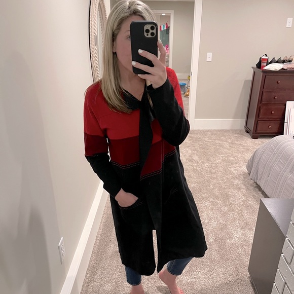 Leo and Ugo Red and Black Open Cardigan Large - Picture 2 of 7